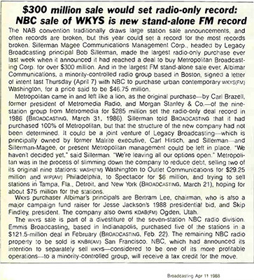 Metropolitan sells WNEW-FM